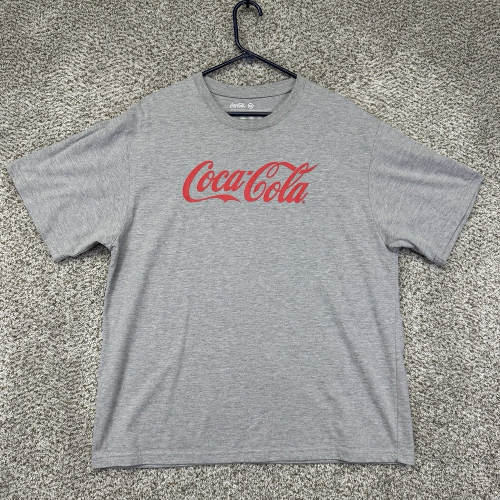 Coca-Cola Shirt Mens Size XL Gray Short Sleeve Classic Coke Crew Neck Coke World